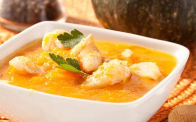 Porrusalda con bacalao y calabaza