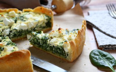 Quiche de bacalao y espinacas