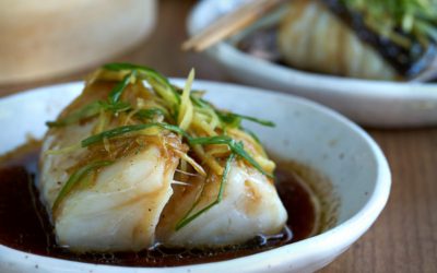 Bacalao al vapor estilo asiático