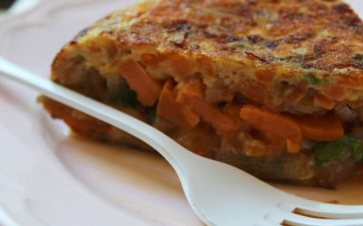 Tortilla de boniato y bacalao